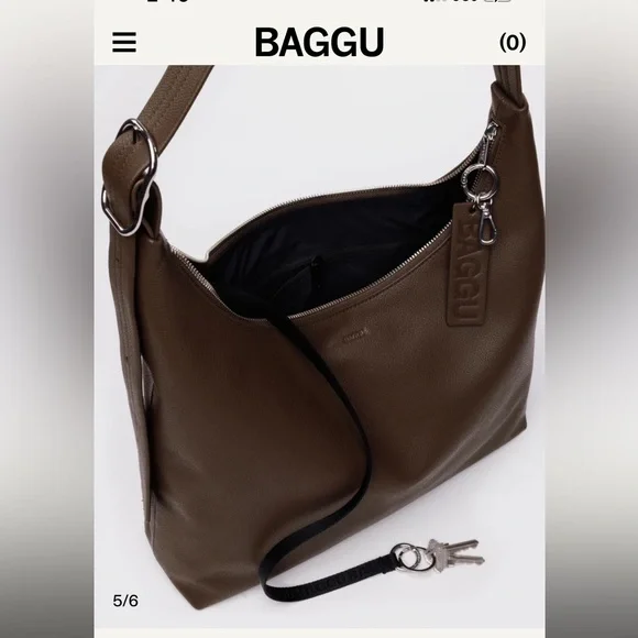 Baggu Recycled Leather Shoulder Bag - Picture 4 of 8